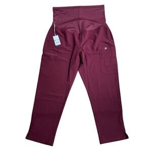 FIGS Yola Maternity Scrub Pants Burgundy Size XL Petite NEW
